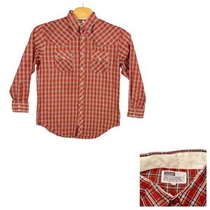 Vtg Montgomery Ward Pearl Snap Western Shirt‎ Mens Large Rodeo Ranch Workwear